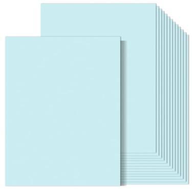 Imagem de MixTeach 100 folhas de papel-cartão azul claro 21 x 28 cm de espessura, 250 gsm/41,7 kg, papel para impressora de cartolina azul claro dupla face para fazer cartões, artesanato, scrapbook, convites,