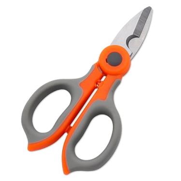 Imagem de Genérico Tesoura Cabista para Eletricista, Clássico, Aço Carbono, Laranja