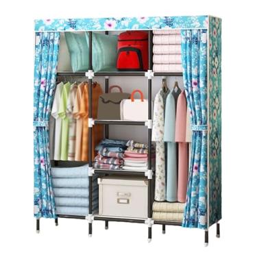 Imagem de Guarda-roupa Armário de guarda-roupa em pé para casa autônomo rack de roupas tecido armário de armazenamento para pendurar roupas economia de espaço armário