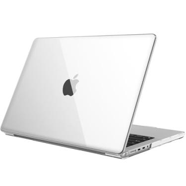 Imagem de Fintie Capa para MacBook Pro 14 polegadas A2779 A2442 (versão 2023 2022 2021) - Capa protetora de encaixe para MacBook Pro 14 polegadas M2 Pro / M2 Max / M1 Pro / M1 Max com Touch ID, transparente