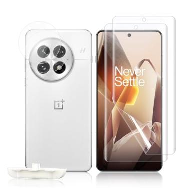 Imagem de MiKoyi Protetor de tela para Oneplus 13, pacote com 2 protetores de tela de filme TPU flexível + 2 pacotes de protetores de lente de câmera de vidro temperado [suporte de impressão digital]