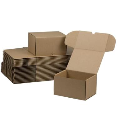Imagem de HESESOH Conjunto de 25 caixas de transporte de 7x5x4 polegadas, caixa de papelão ondulado marrom, mailer de literatura para embalar pequenas empresas