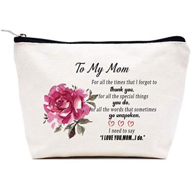 Imagem de LIBIHUA Presente de anúncio de gravidez - presente de nova mamãe - upgrade para bebê em breve - bolsa de maquiagem bolsa de cosméticos bolsa de viagem, 36-To My Mom for All Times, 9.8 ″ W x 7″ H x