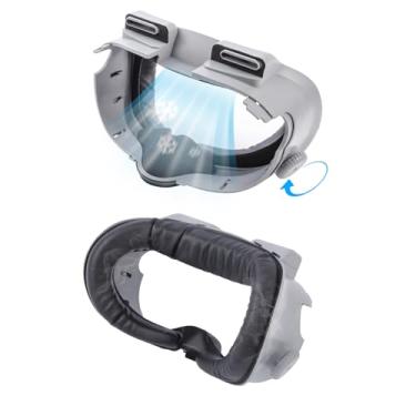 Imagem de Nefuo Interface facial compatível com acessórios Meta/Oculus Quest 3, almofada facial de poliuretano macio com almofada de nariz à prova de vazamento, botão ajustável, substituição de almofada facial