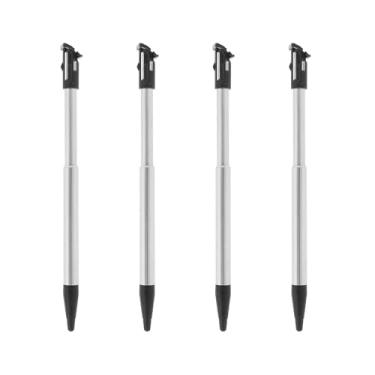 Imagem de SG Store 4 peças de caneta Stylus extensível de metal ajustável Touch Stylus Pen Video Stylus Pen Acessórios de jogos compatíveis com Nintendo New 2DS XL