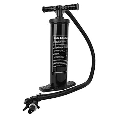 Imagem de Bomba de Ar Manual, Cilindro de Plástico Original Super Claro Desenho de Duas Vias Mini Bomba de Cama Inflável para Barcos de Borracha Preto (L 60x80x6.5cm)
