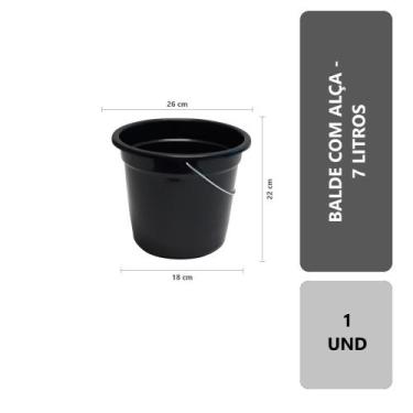 Imagem de Balde Plástico Com Alça 8 Litros - Dsr