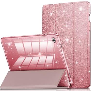 Imagem de INFILAND Capa para Samsung Galaxy Tab A9 Plus 5G 11 Polegadas 2023 (SM-X210/X216/X218), Capa com Glitter e Parte Traseira Transparente Brilhante, Proteção Total e Leve