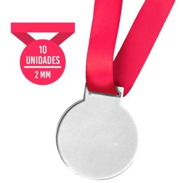 Imagem de Kit 10 Medalhas 6cm- 2mm c/ Fita Pink - Bloom