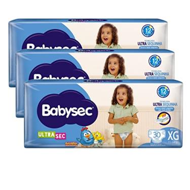 Imagem de Kit 3 Pacotes Fralda Descartável Babysec Ultrasec Mega XG