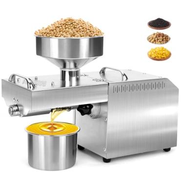 Imagem de Máquina Automática Prensa Óleo, 110V, 700W, Máquina Prensa Óleo Elétrico Automático Quente/Frio, Ajuste de Temperatura de 0 °C a 300 °C, Máquina de Prensa de Oleo Comercial Elétrica