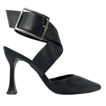 Imagem de Sapato Feminino Scarpin Salto Médio Com Fivela Elegante 127 (Preto, BR, Adulto, Numérico, 39)