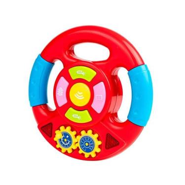 Imagem de Brinquedo Volante Carro Interativo Infantil Bebe Criança Som Vermelho 