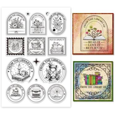 Imagem de PH PandaHall Carimbo de silicone personalizado da Biblioteca de carimbos transparentes, selos de borracha para leitura de cartões de biblioteca, álbuns, decoração de álbum de fotos, 15 x 10 cm