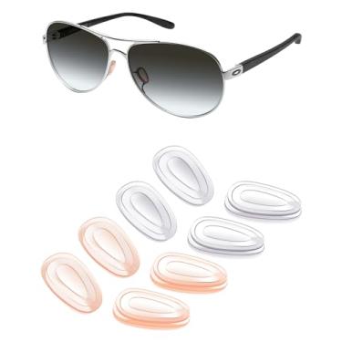 Imagem de Mryok 4 pares de protetores de nariz de substituição para óculos de sol Oakley Blender - transparente e laranja claro