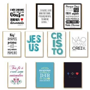 Imagem de Kit 10 Placas MDF Frases Cristãs Motivacionais Esperança FE19 - MIMO S