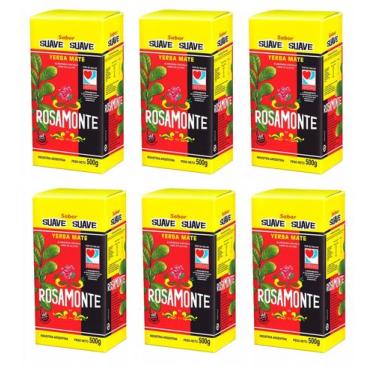 Imagem de 6 Erva Mate Chimarrão ROSAMONTE SUAVE ARGENTINA 500g