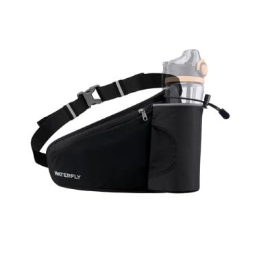 Imagem de WATERFLY Cinto para garrafa de água de corrida: pochete de hidratação para mulheres e homens com suporte de garrafa, mochila de quadril para corredores, caminhadas, caminhadas, corrida, Preto, Medium,