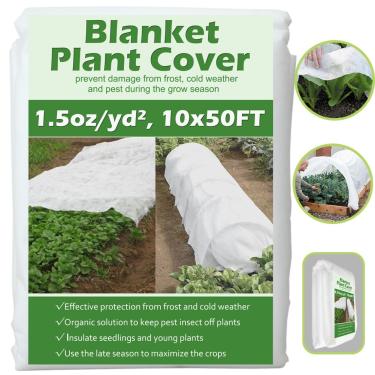 Imagem de Valibe Coberturas de plantas Proteção contra congelamento 3 m x 15,2 m Cobertura de fileira flutuante 42,5 g/m ² Cobertura de plantas de tecido de jardim para proteção contra geadas do inverno/sol e