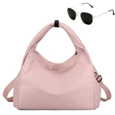 Imagem de Kit Bolsa Feminina Grande Transversal + Óculos De Sol Hexagonal Preto (ROSA)