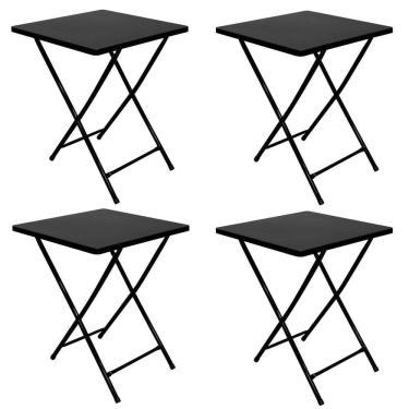 Imagem de Conjunto 4 Mesa Dobrável Bar Restaurante Aço Ferro
