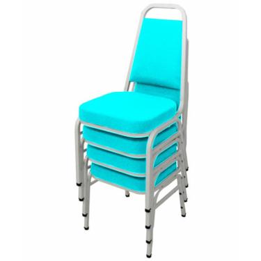 Imagem de Kit com 4 Cadeiras Empilháveis Linha Hotel Plus Verde