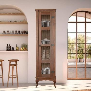 Imagem de Cristaleira 1 Porta Vidro Torre Madeira Maciça D161 Shop JM