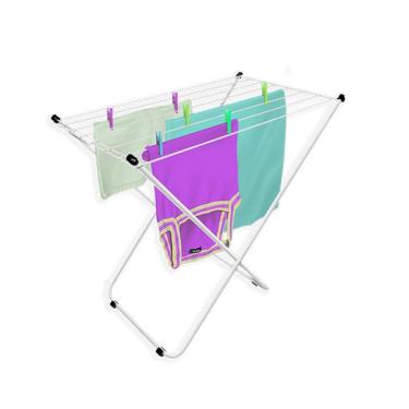 Imagem de Varal Napoles de Chão Branco em Aço Dobrável e Prático