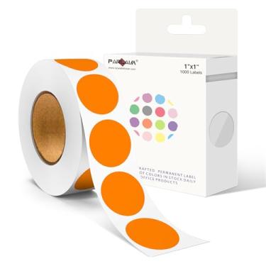 Imagem de PARLAIM Adesivos redondos de ponto de código de cor de 2,5 cm, etiqueta de pontos de inventário laranja, etiquetas adesivas circulares para escritório doméstico - 1000 por caixa distribuidora (laranja