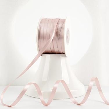 Imagem de MEEDEE Fita de cetim ouro rosa 1/10.2 cm Lux dupla face cetim 100 metros fita fina ouro rosa para artesanato, embrulho de presente, ornamentos, decoração de férias, laço de cabelo, casamento,