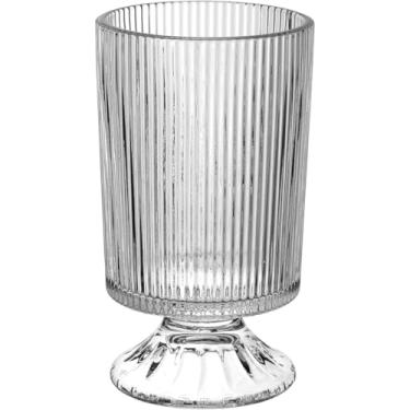 Imagem de VASO DECORATIVO ENFEITE CASA REDONDO HOME&CO COM PÉ VIDRO X17X10CM TRANSPARENTE