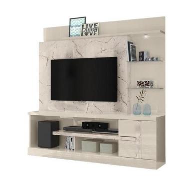 Imagem de Estante Home Theater Alan Para Tv 55 Polegadas Calacata / Off White - 