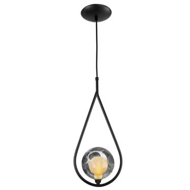 Imagem de Luminária Pendente Aro Gota Preto Harmony Fumê