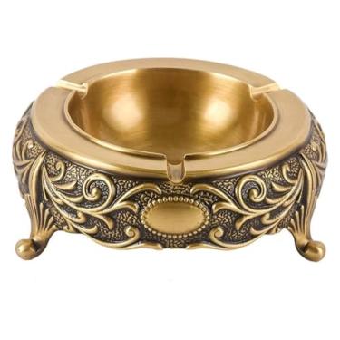 Imagem de Cinzeiro decorativo de cobre puro retro alívio cinzeiro cigarro cinzeiros charuto