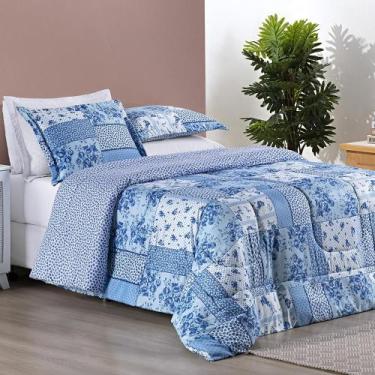 Imagem de Cobrecom Casal King Size Florença Azul 2,60m x 2,40m - De Luca Enxovai