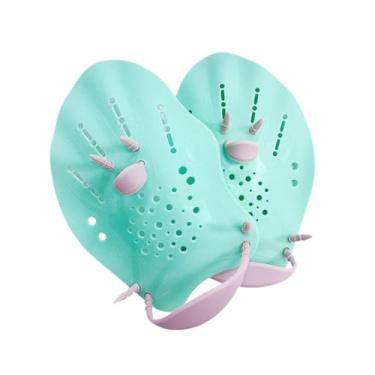 Imagem de oshhni Nadando remos da mão Piscina Equipamento de exercício Aquático Fitness portátil Arma de água portátil Luvas de água de nadar nas pás de natação , Adultos Verdes