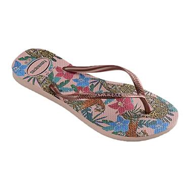 Imagem de Sandalias Havaianas Slim Tropical Havaianas Feminino Rosa Ballet/Rosa Retro Metalico 41/42