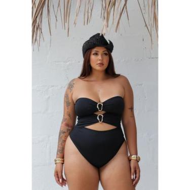 Imagem de Maiô Feminino Plus Size Com Detalhe Moda Praia - Mc Fashion, Preto, Ún
