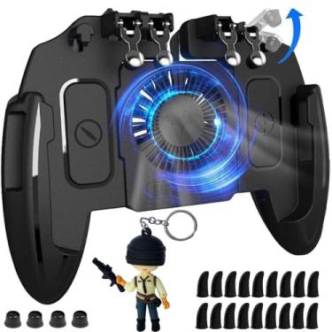 Imagem de Mikirini Mobile Phone Game Controller with Built-in Battery for PUBG/Call of Duty/Knives out, Cell Phone L2R2 Gaming Triggers for 4.5-6.7" iPhones/Android Phones
