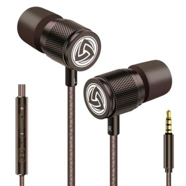 Imagem de LUDOS Fones de ouvido intra-auriculares ultra com fio, 5 anos de garantia, fones de ouvido com microfone, fones de ouvido com isolamento de ruído, espuma de memória para iPhone, Samsung, estudantes