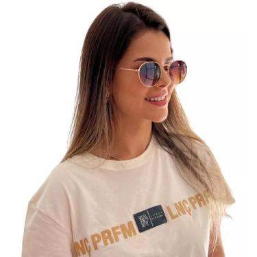 Imagem de Óculos De Sol Redondo Round Finoti Masculino Feminino UV400, Marrom de