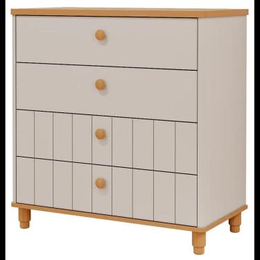 Imagem de Cômoda Bebê Retro Cupcake Permobili 4 Gavetas MDF