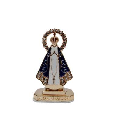 Imagem de Imagem Nossa Senhora Aparecida Miniatura Dourada Com Dupla Face Ref:18