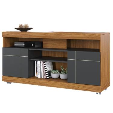 Imagem de Rack Bancada Para Tv Até 55" 136cm Milano/preto Fosco