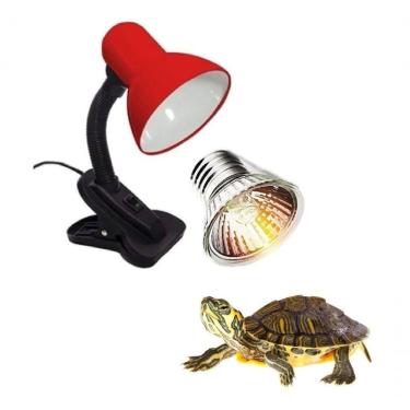 Imagem de Luminária Cerâmica Lâmpada Uva Uvb Tartaruga 25w 220v