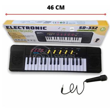Imagem de Mini Teclado Infantil Piano 32 Teclas Preto