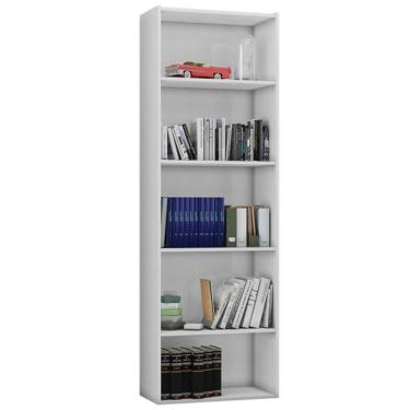Imagem de Estante Para Livros Decorativa 4 Prateleiras Luiza Branco