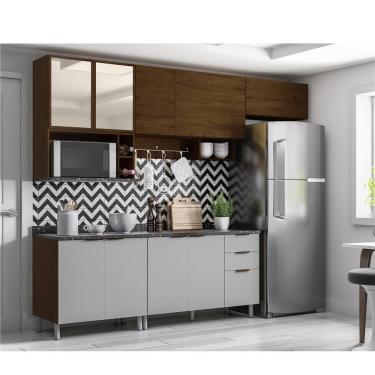 Imagem de Cozinha Completa Bartira Rubi Com 9 Portas E 3 Gavetas Grapia Com Platinum