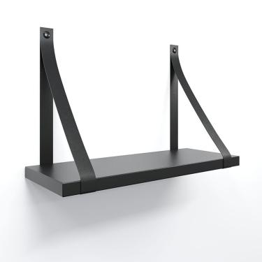 Imagem de Prateleira Em Mdf Preto 40x15cm Com Alça Cor Preto