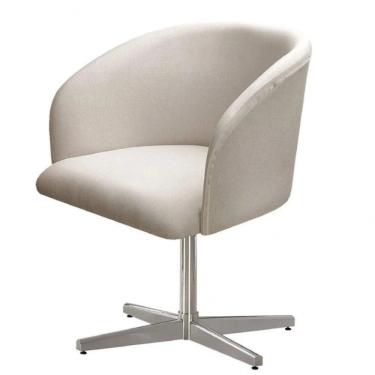 Imagem de Poltrona Decorativa Atenas Pé Giratória Cromado Capuccino